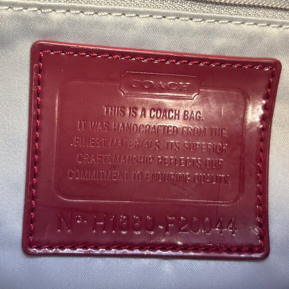 Coach Poppy Signature 2 Han Tags Convertible 2 Way Crossbody Red & Monogram Bag - Picture 2 of 13